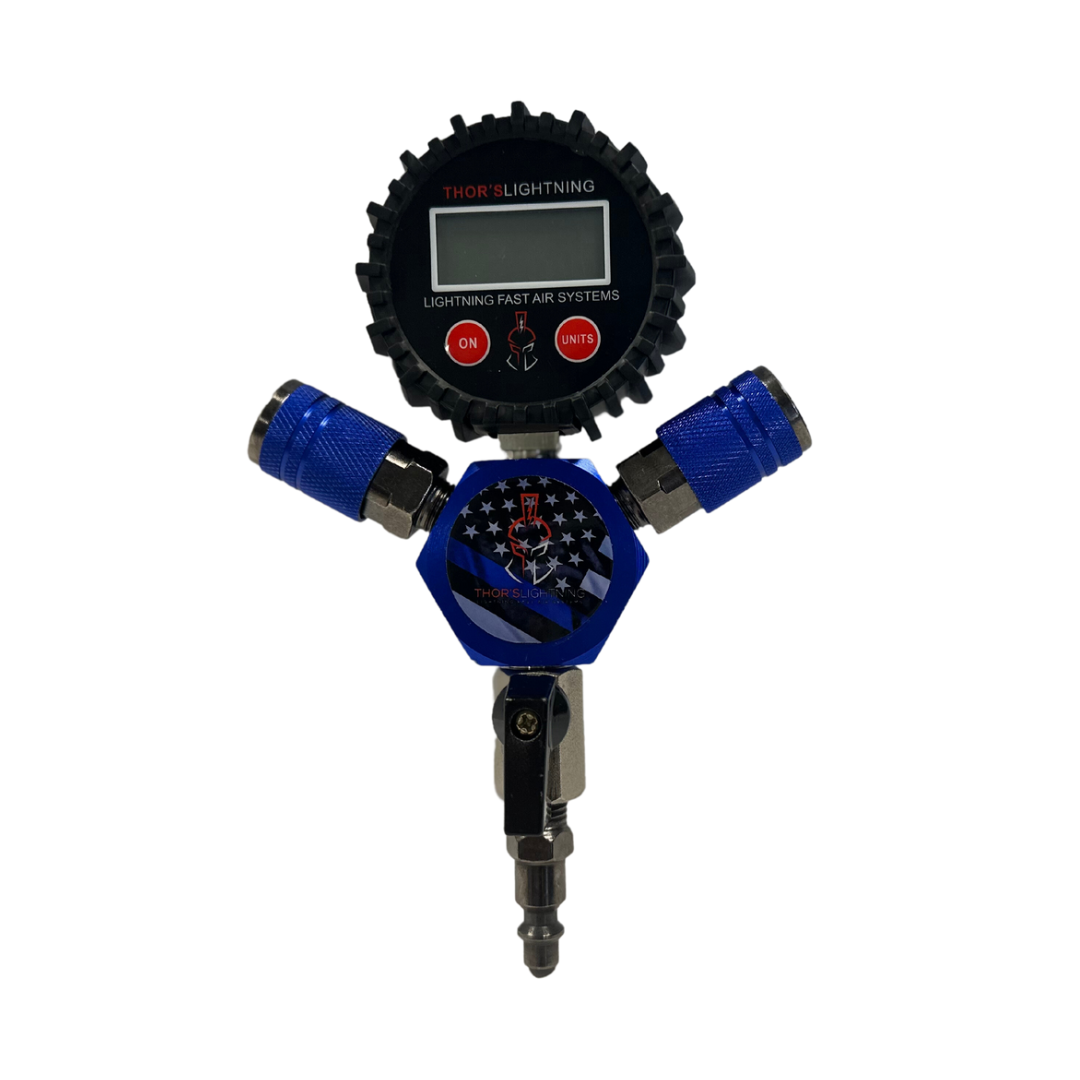 Thor's Lightning Thor's Hammer Air Compressor Hose Manifold Thin Blue Line Edition Default Title  1 Thor's Lightning Thor's Hammer Air Compressor Hose Manifold Thin Blue Line Edition Default Title  1
